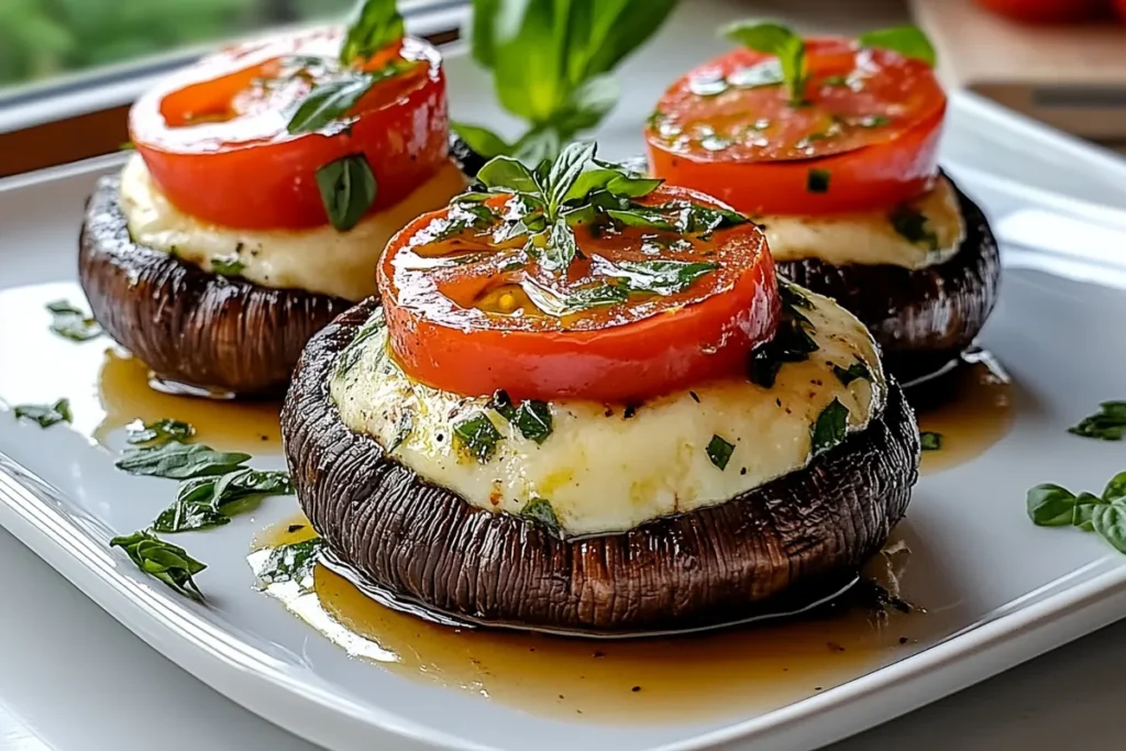 Caprese Stuffed Garlic Butter Portobellos