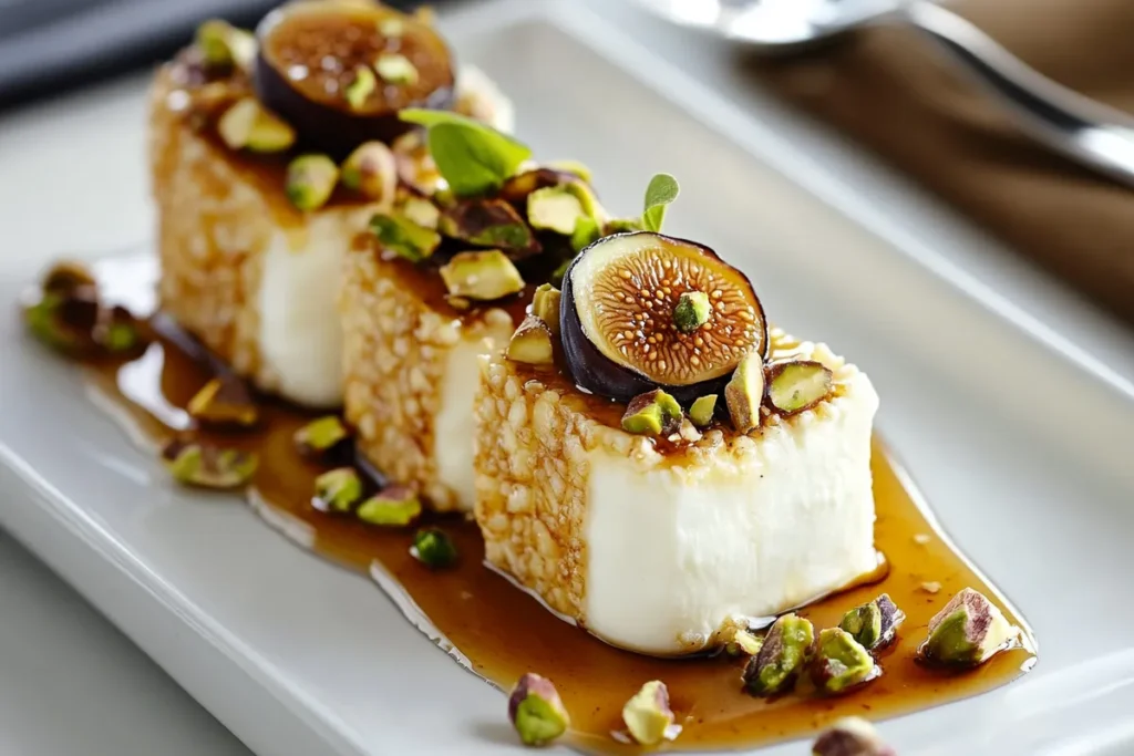 Goat Cheese Appetizer with Honey, Fig & Pistachios Delight