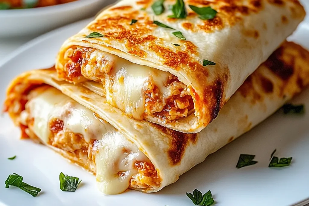 Cheesy Air Fryer Chicken Parmesan Wraps