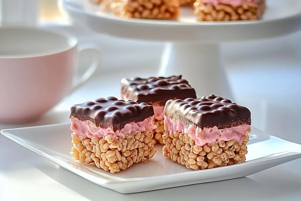 Chocolate Covered Cherry Rice Krispies Treats Delight