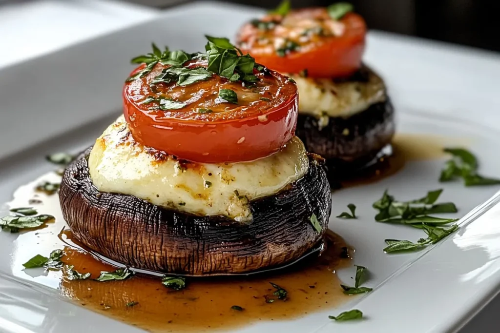 Caprese Stuffed Garlic Butter Portobellos