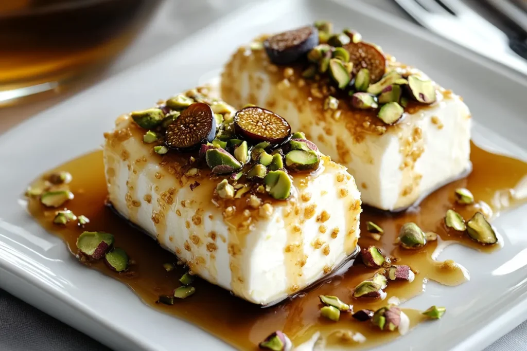 Goat Cheese Appetizer with Honey, Fig & Pistachios Delight