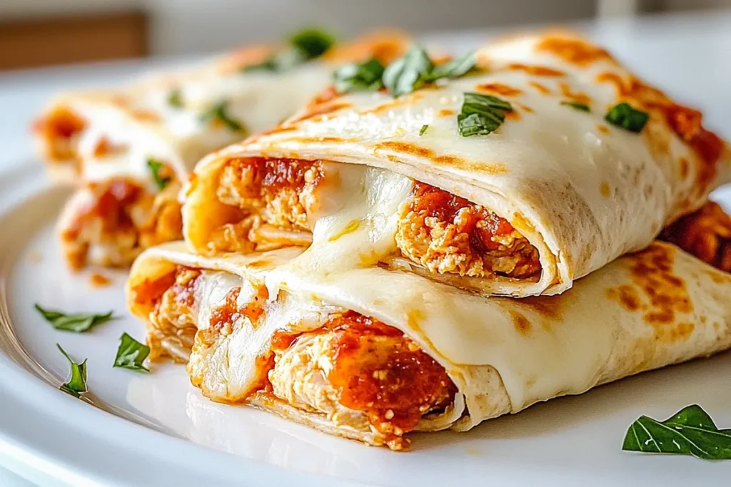 Cheesy Air Fryer Chicken Parmesan Wraps