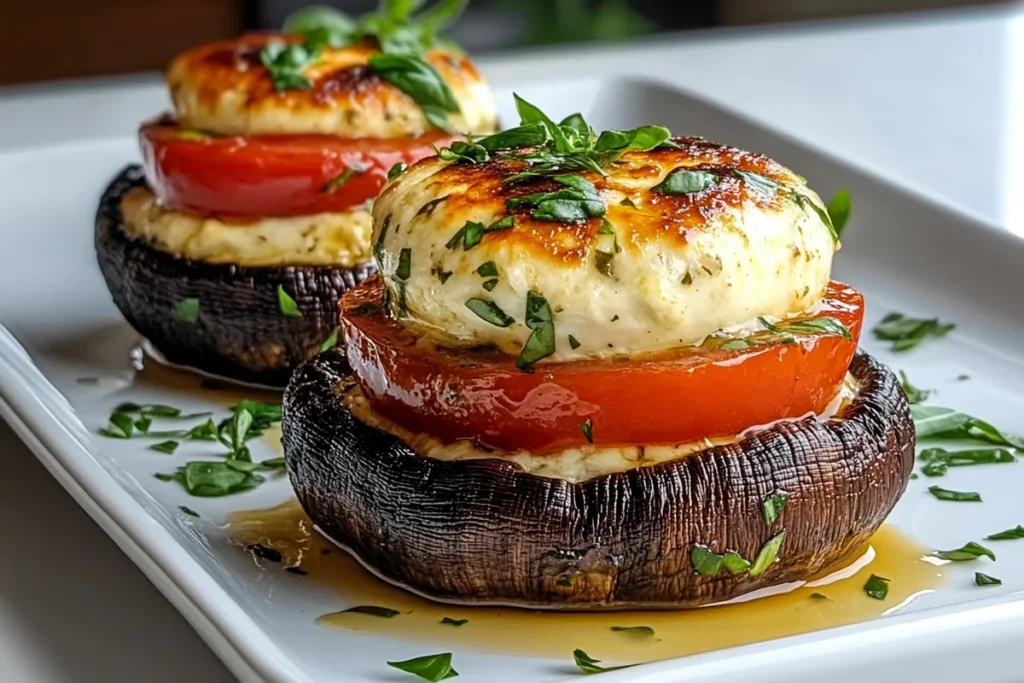 Caprese Stuffed Garlic Butter Portobellos