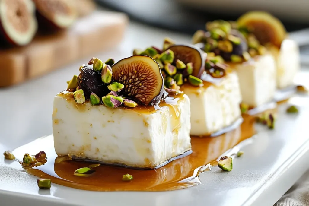 Goat Cheese Appetizer with Honey, Fig & Pistachios Delight