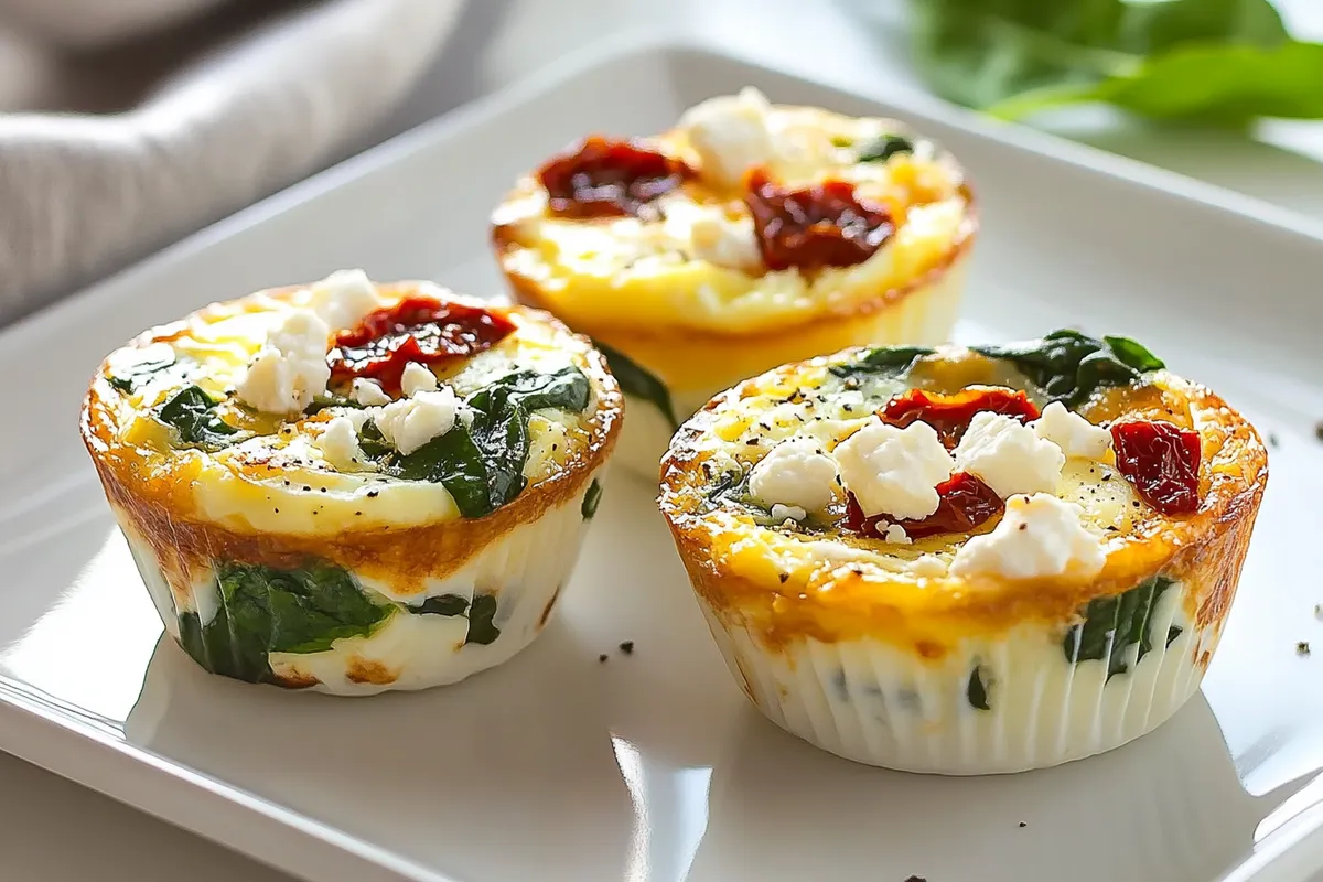 Spinach, Feta, and Sun-Dried Tomato Egg Muffin Cups Recipe