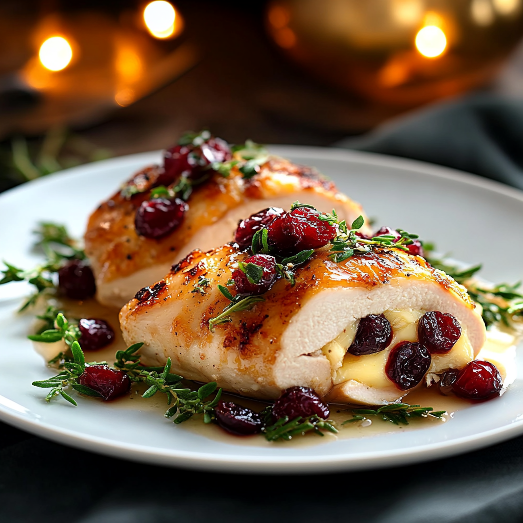 Stuffed Chicken Breast with Cranberry and Brie