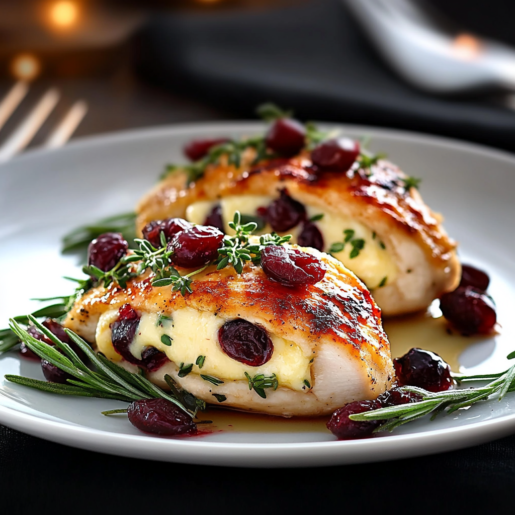 Stuffed Chicken Breast with Cranberry and Brie