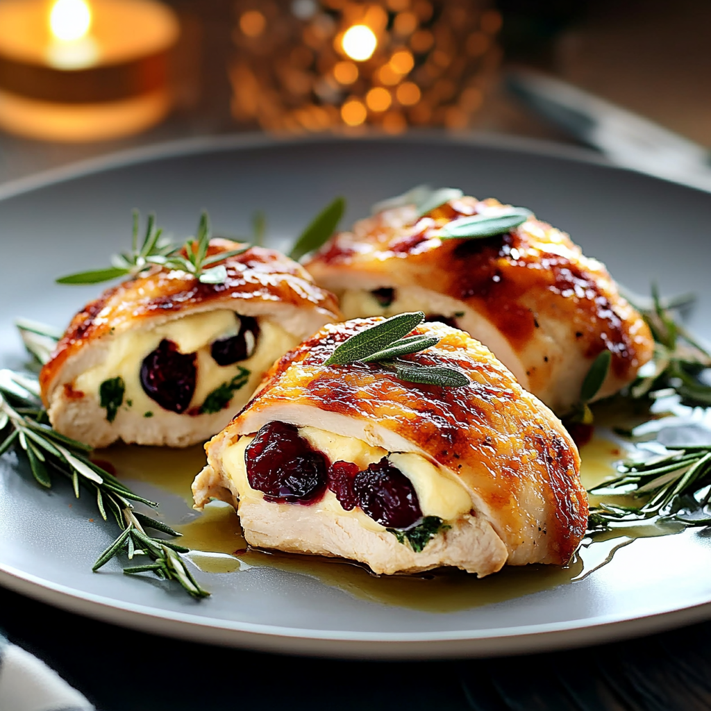 Stuffed Chicken Breast with Cranberry and Brie