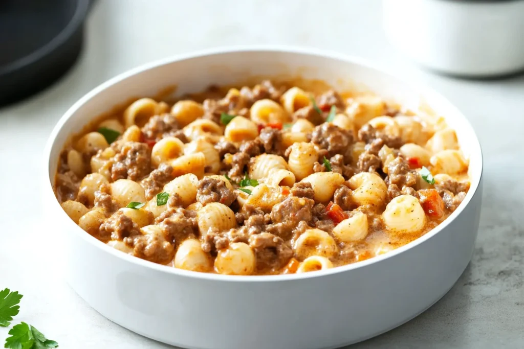 Creamy Beef and Shells