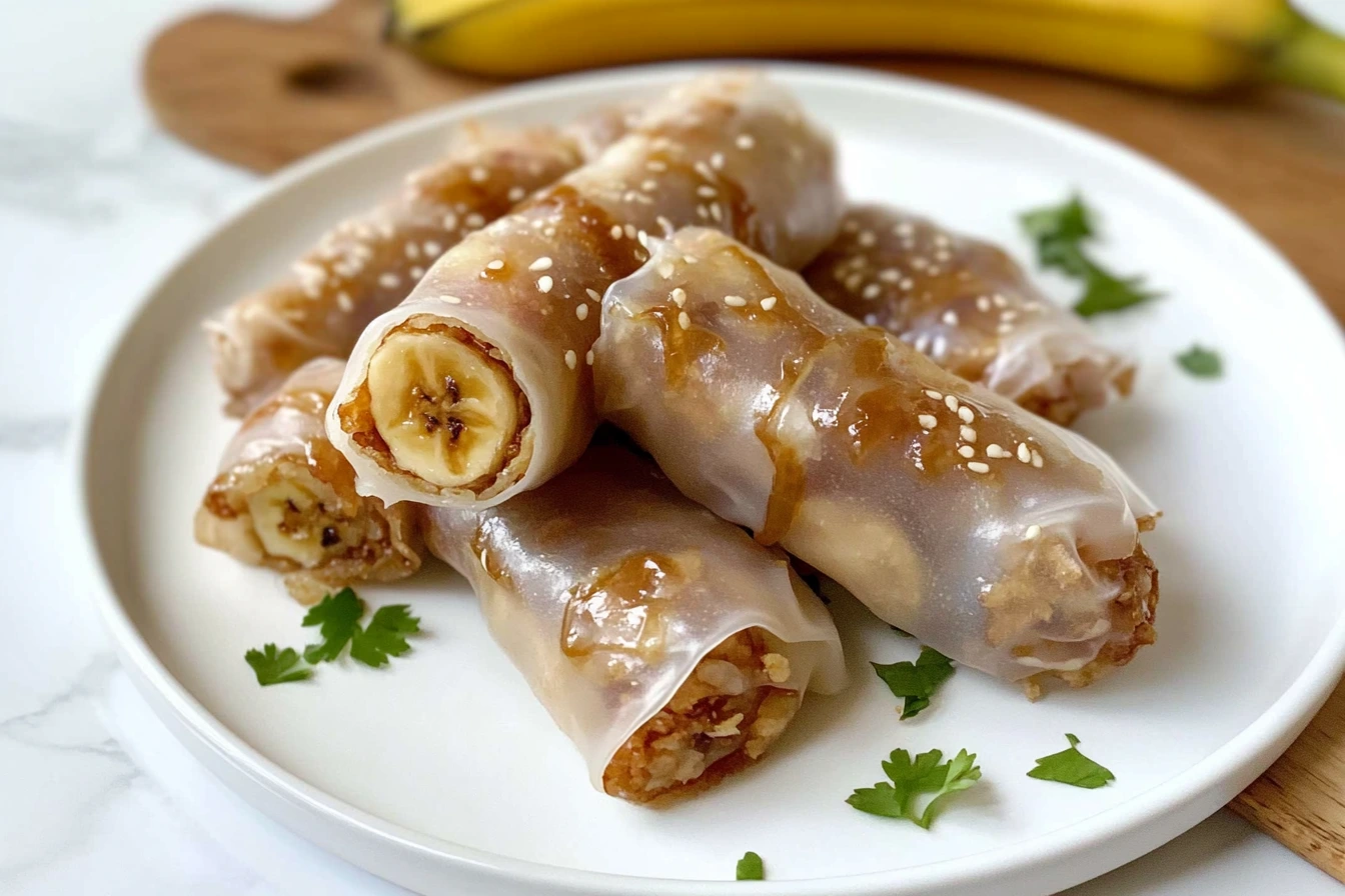 Caramelized Banana Crispy Rice Paper Rolls